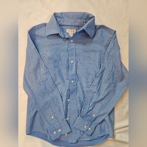 Cat & Jack Boys Casual Blue Button-Down Shirt- Dress Shirt- Medium- 8